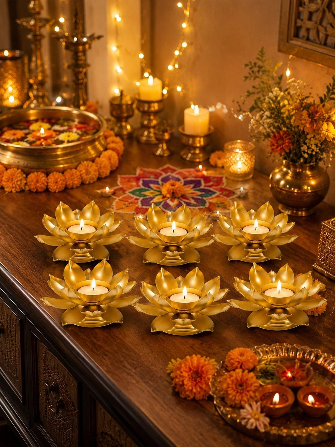 EasyERA Gold-Toned Candle Holder