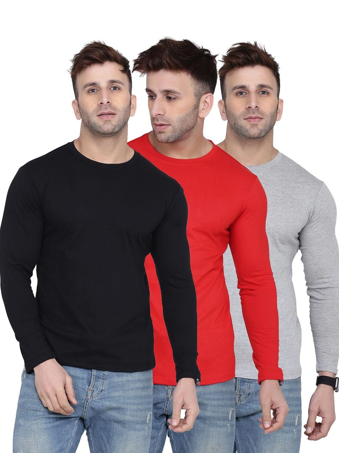 Kroptee Men Multi Cotton Tshirts