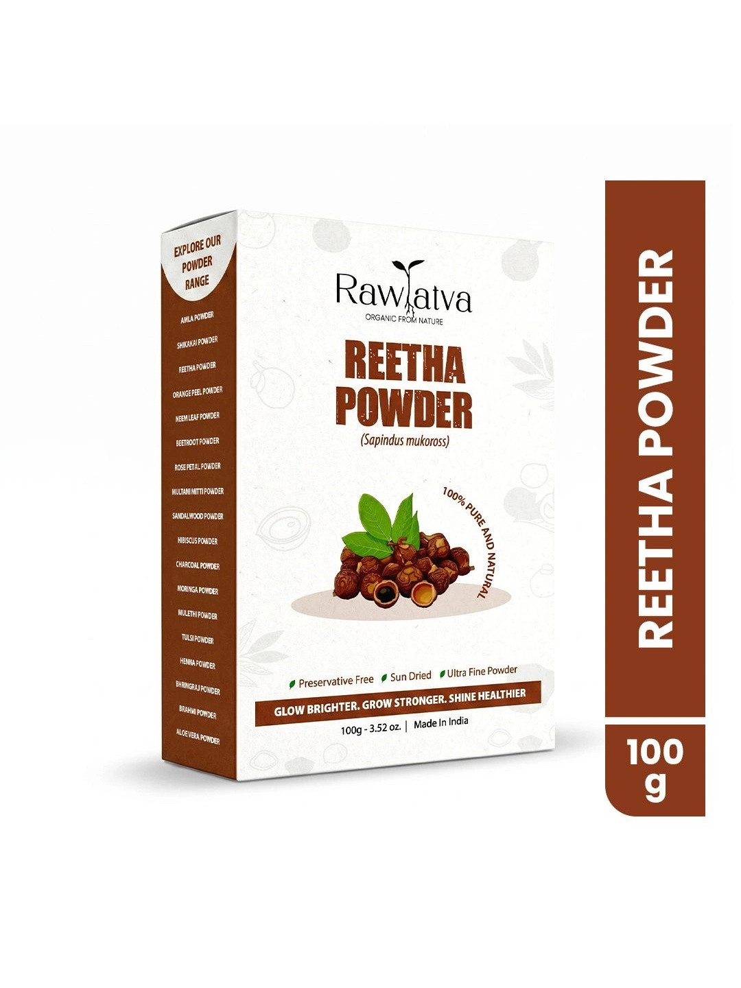 RAWTATVA 100% Pure Reetha Powder - 100 g