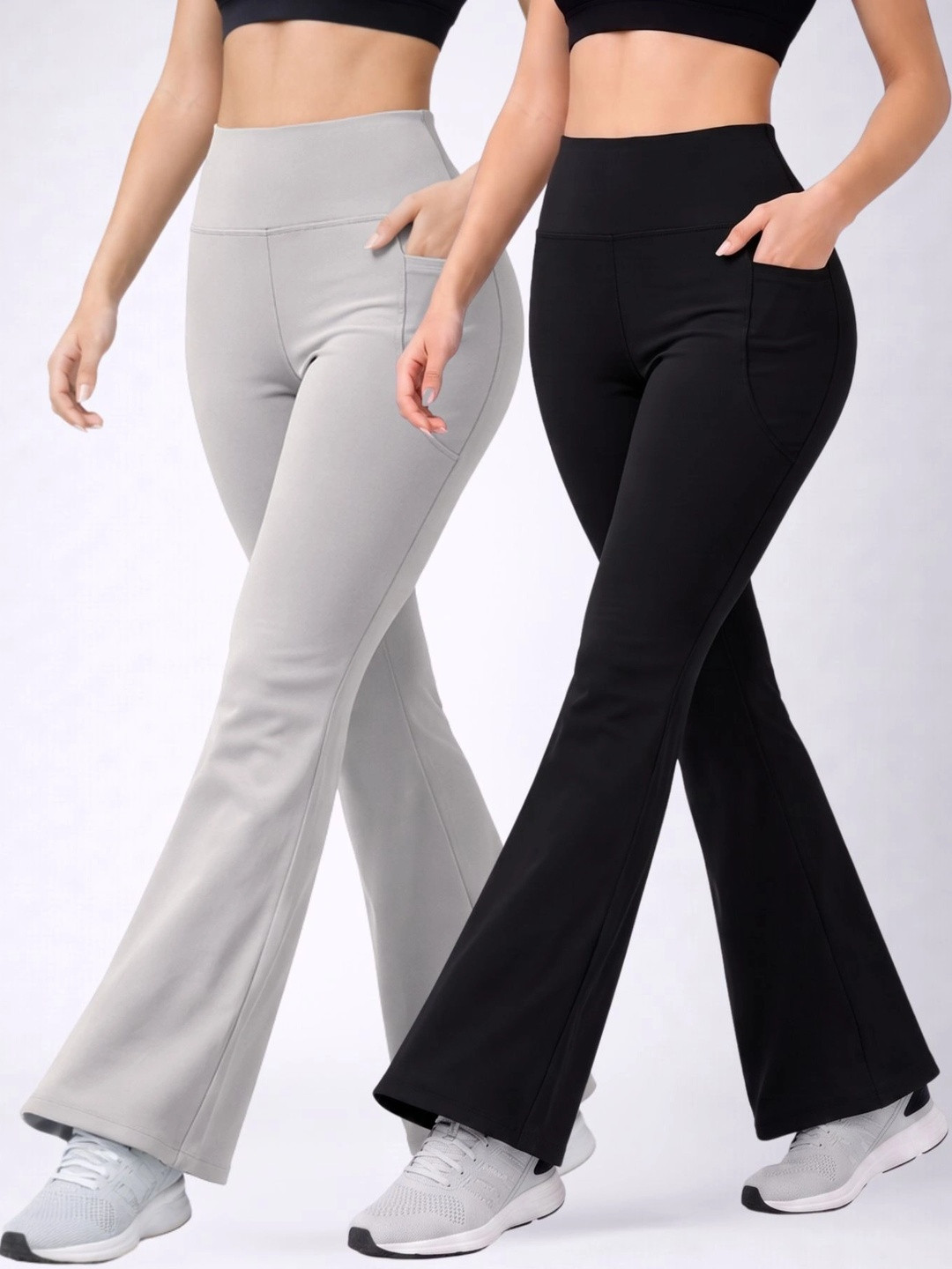 POOJARAN SAREE Women Pack Of 2 Running Ankle Length Tights