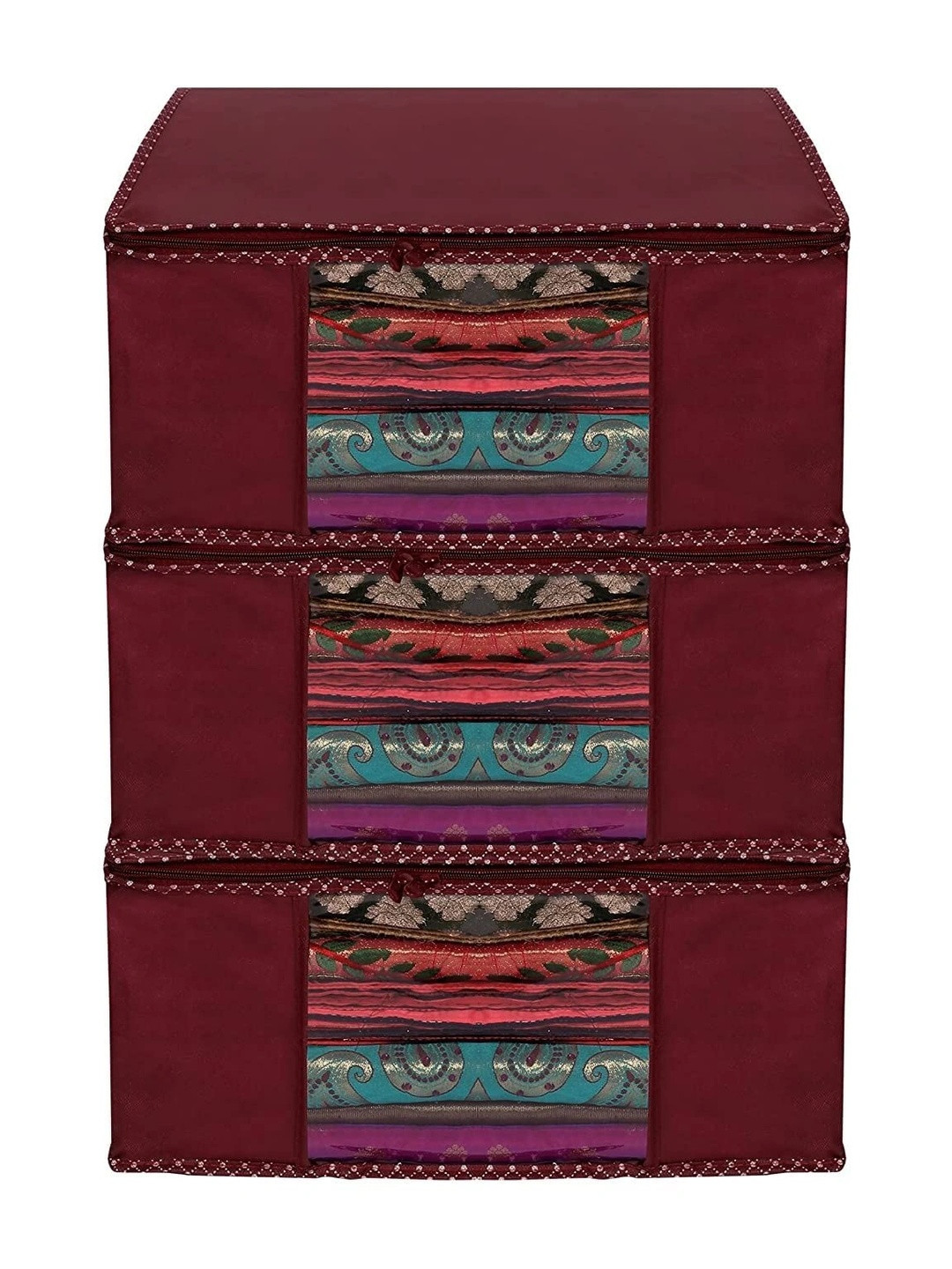 AARON INC Maroon Set of 3 Reusable Multi-Utility Organisers
