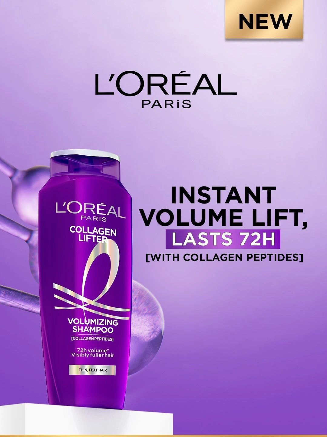LOreal Paris Collagen Lifter Volumizing Shampoo with Collagen Peptides - 340 ml