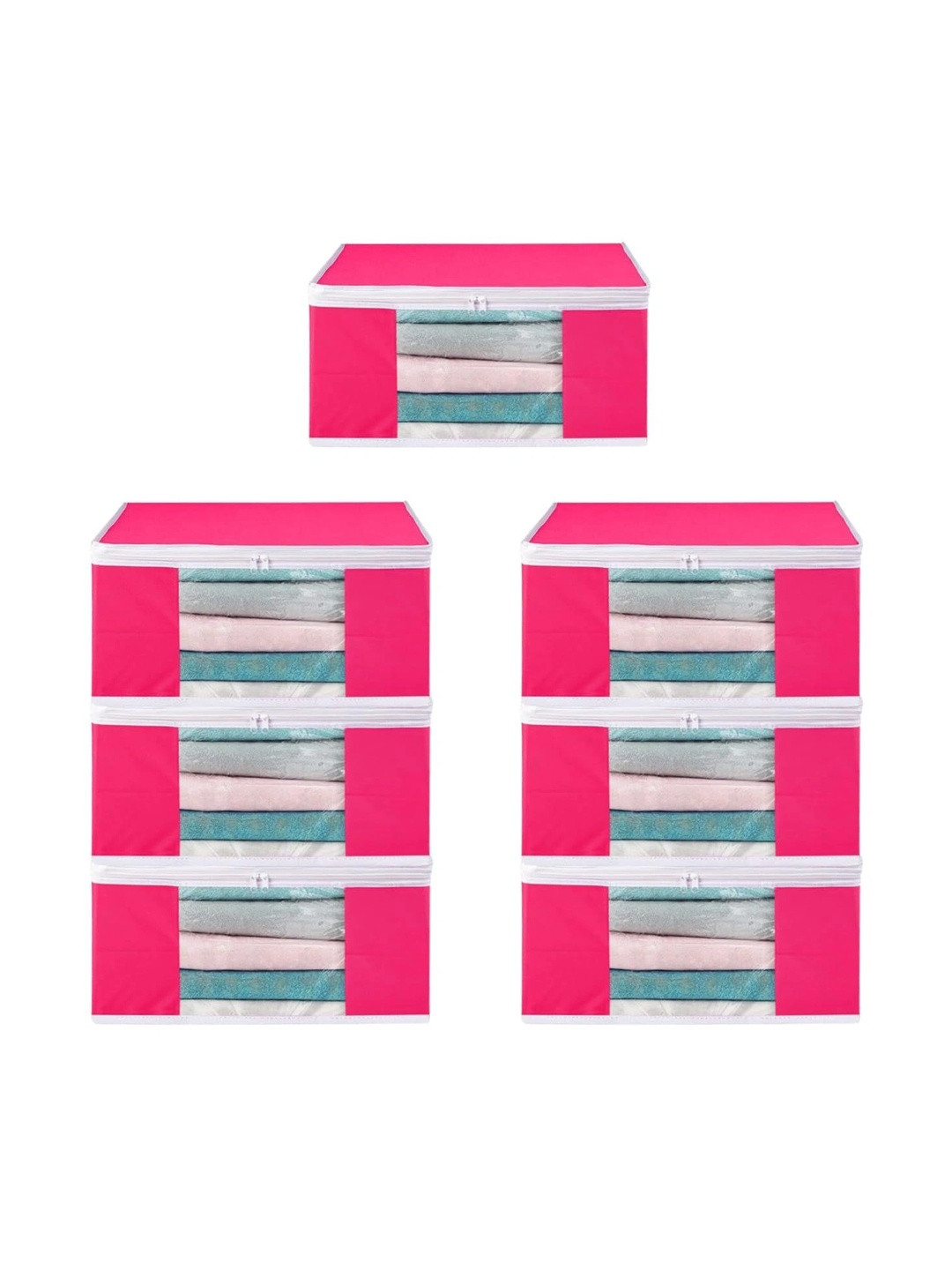 AARON INC Pink Set of 6 Reusable Multi-Utility Organisers
