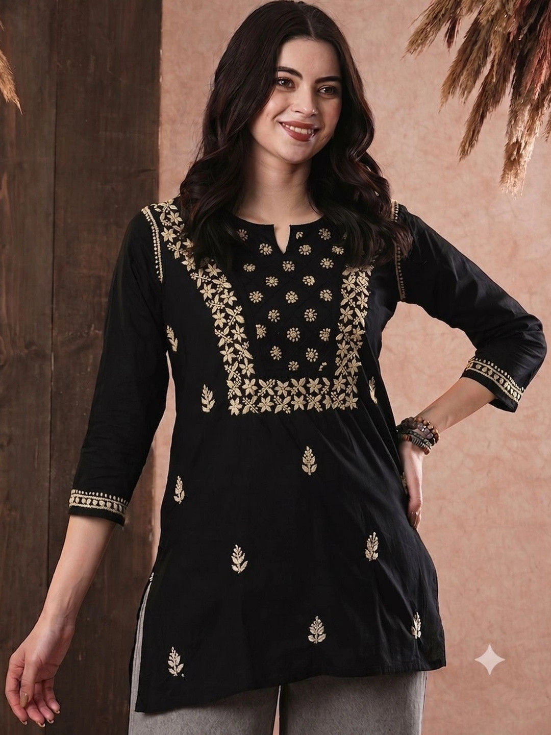 ADA Women Ethnic Motifs Embroidered Chikankari Chikankari Kurti