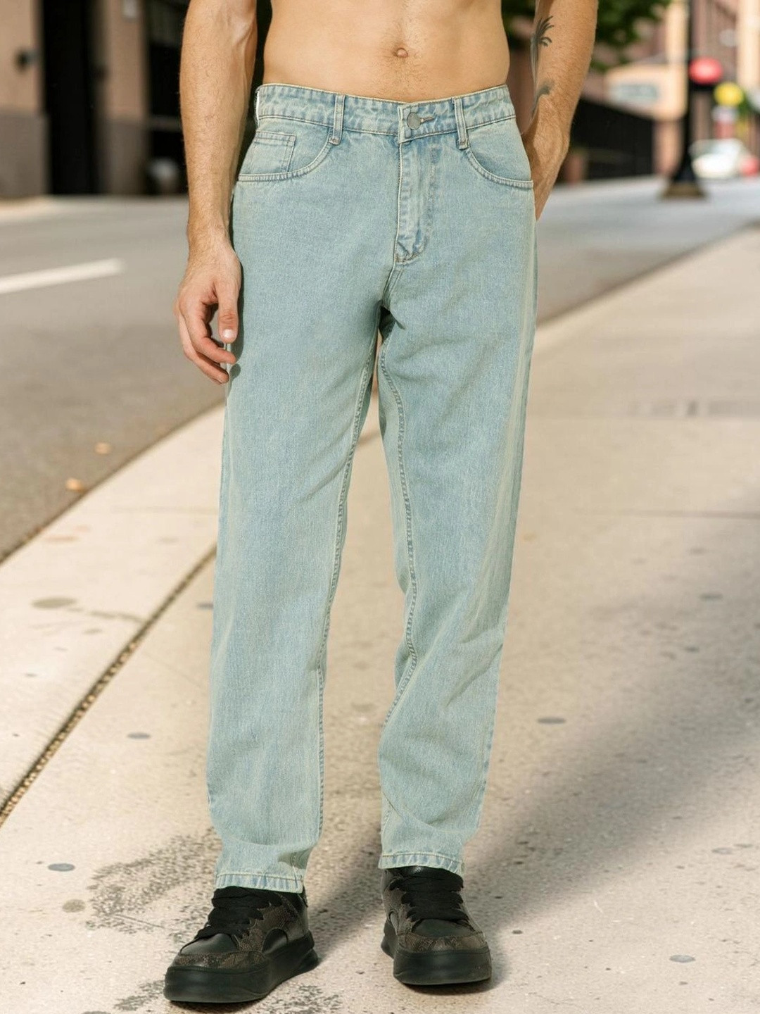 STUDIO NEXX Men Loose Relaxed Fit Mid-Rise Jeans