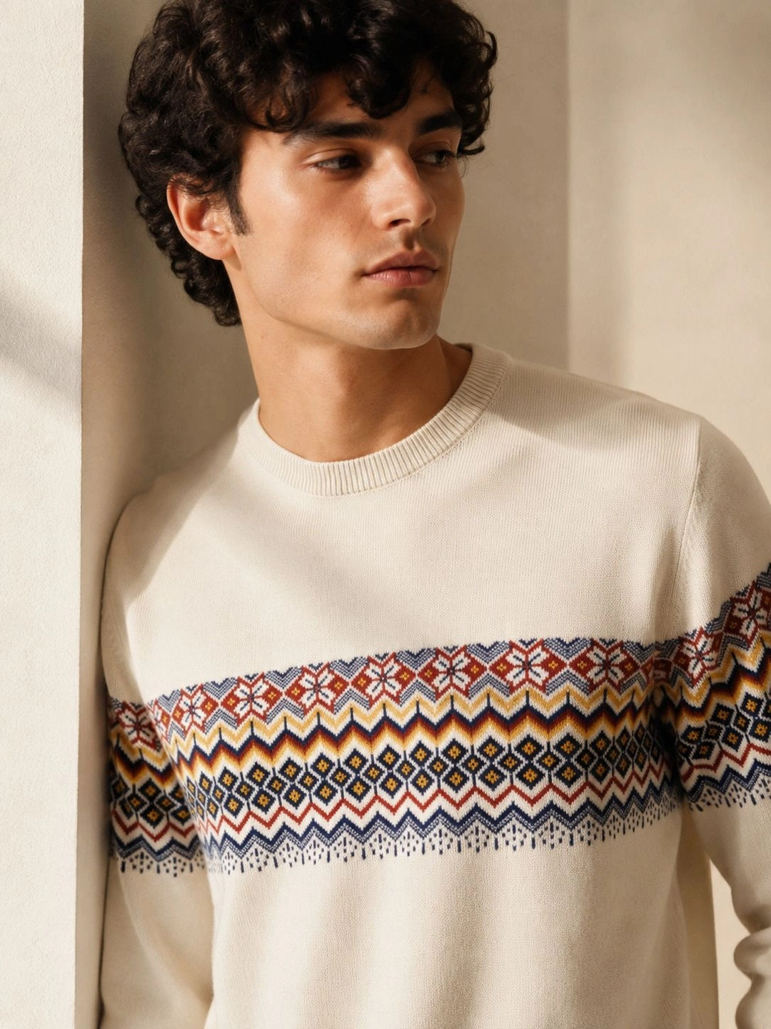 ULUPZ Scandenavian Jacquard Knit T-Shirt