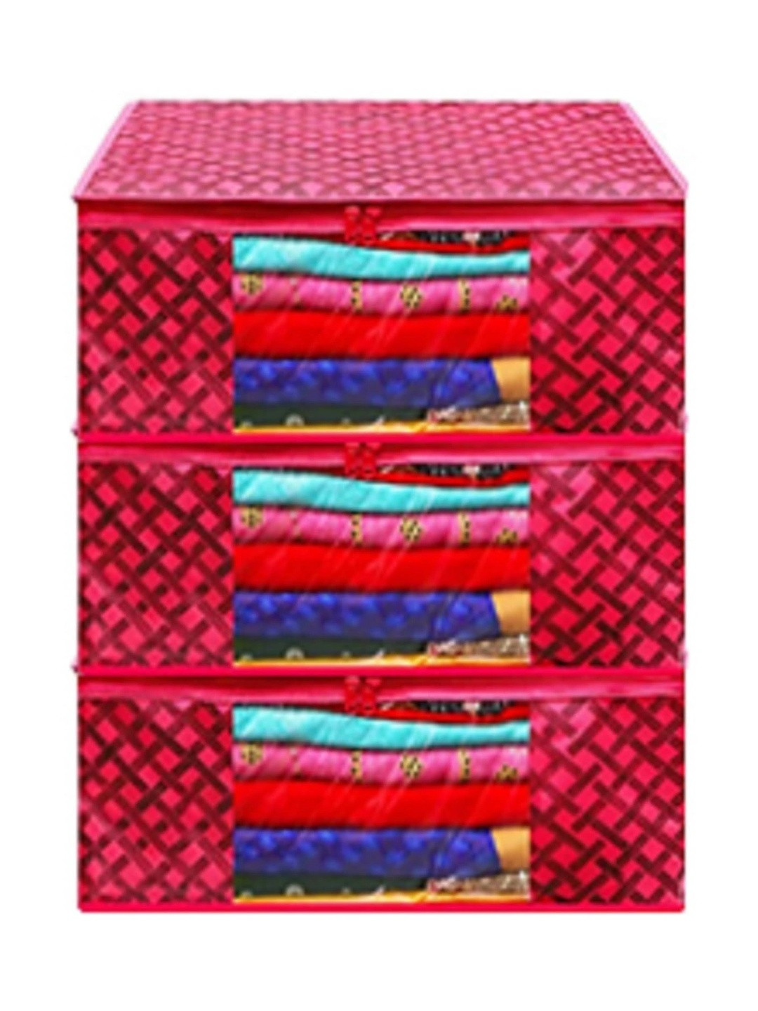 AARON INC Red Set of 3 Reusable Suit Organiser Organisers