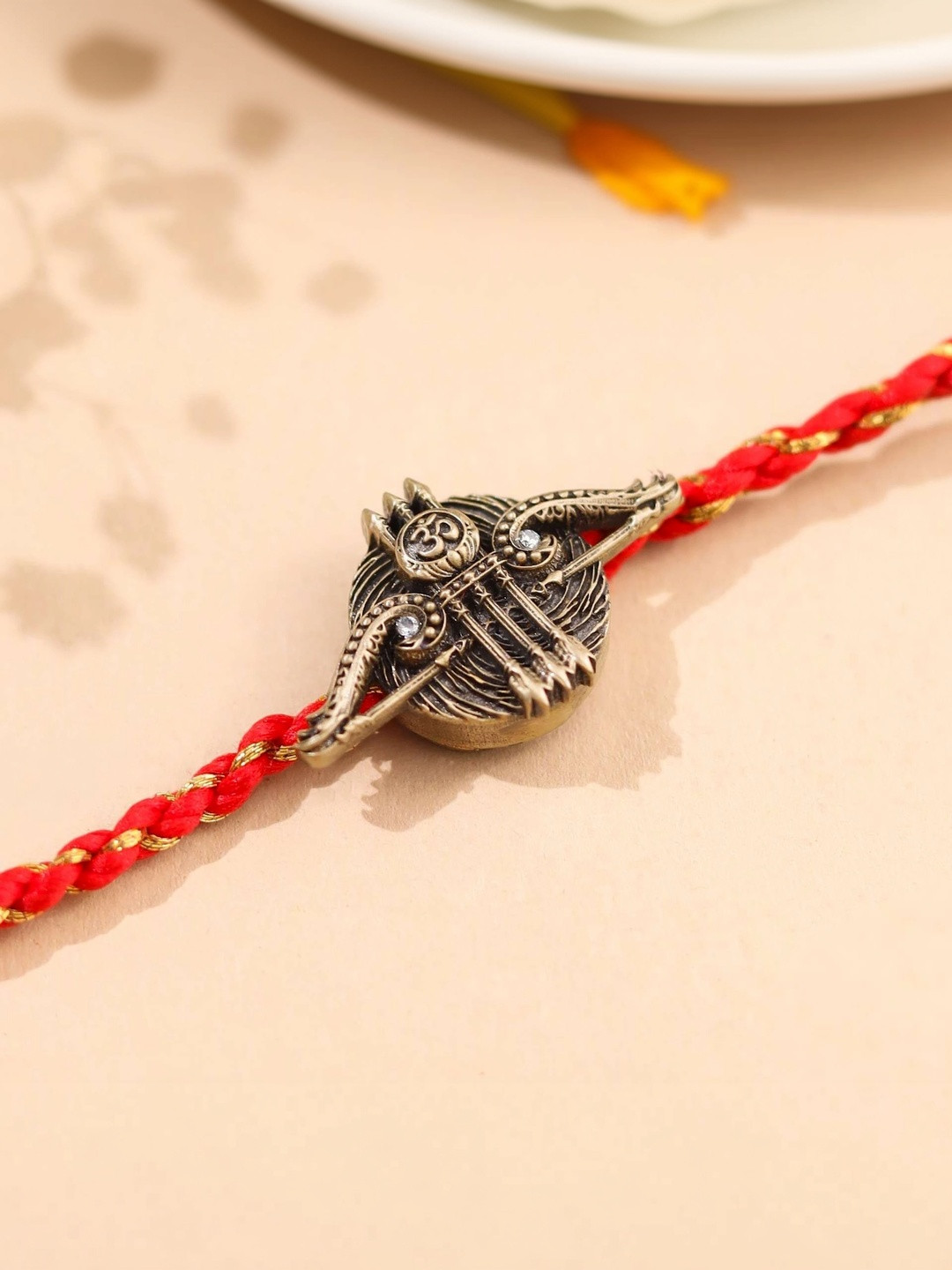 COSA NOSTRAA Khatu Shyam Ji Tridhanush Convertible Button Cover Rakhi
