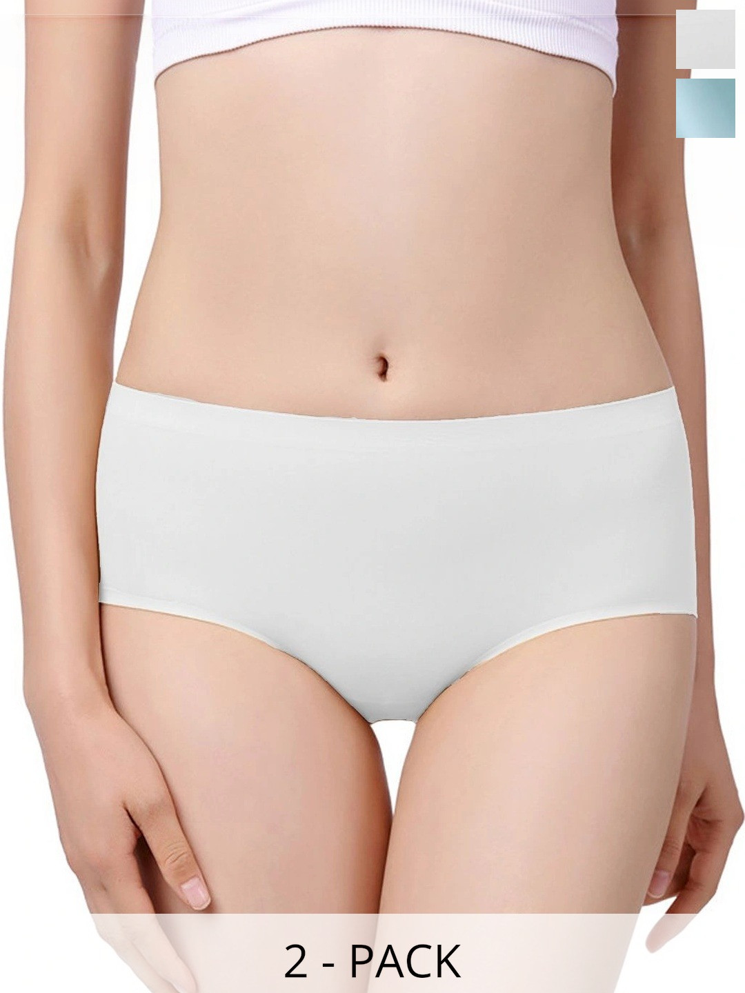 Fimalia Women Pack of 2 Seamless Assorted Basic Briefs
