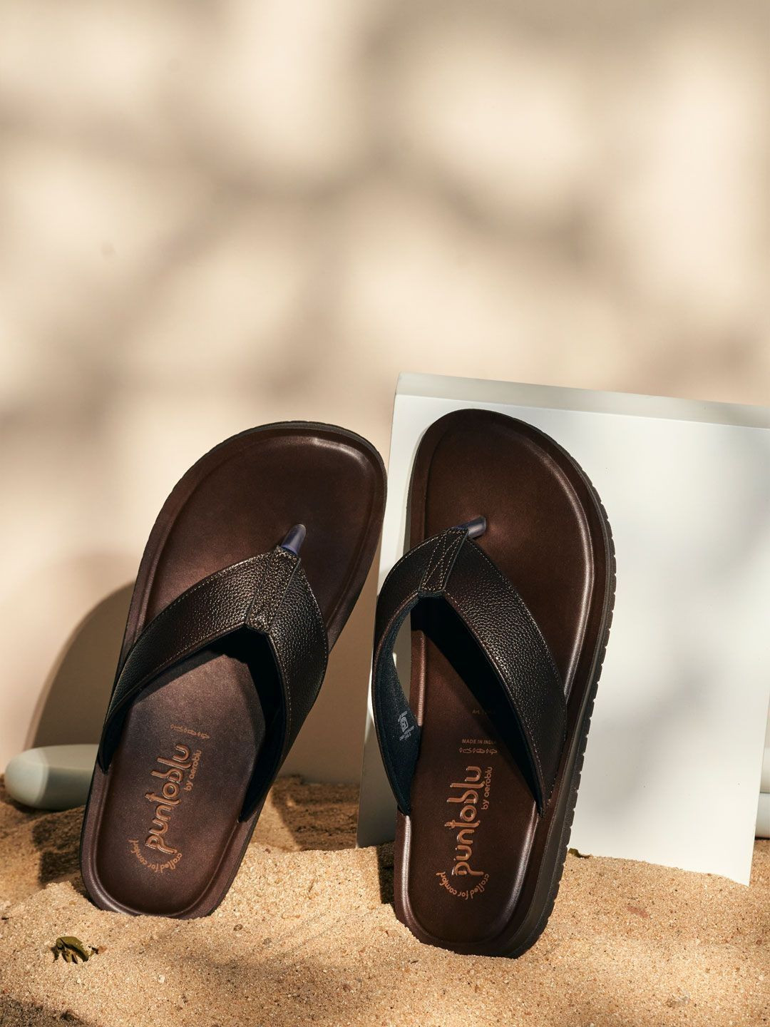 Puntoblu Men Textured Open Toe Flats