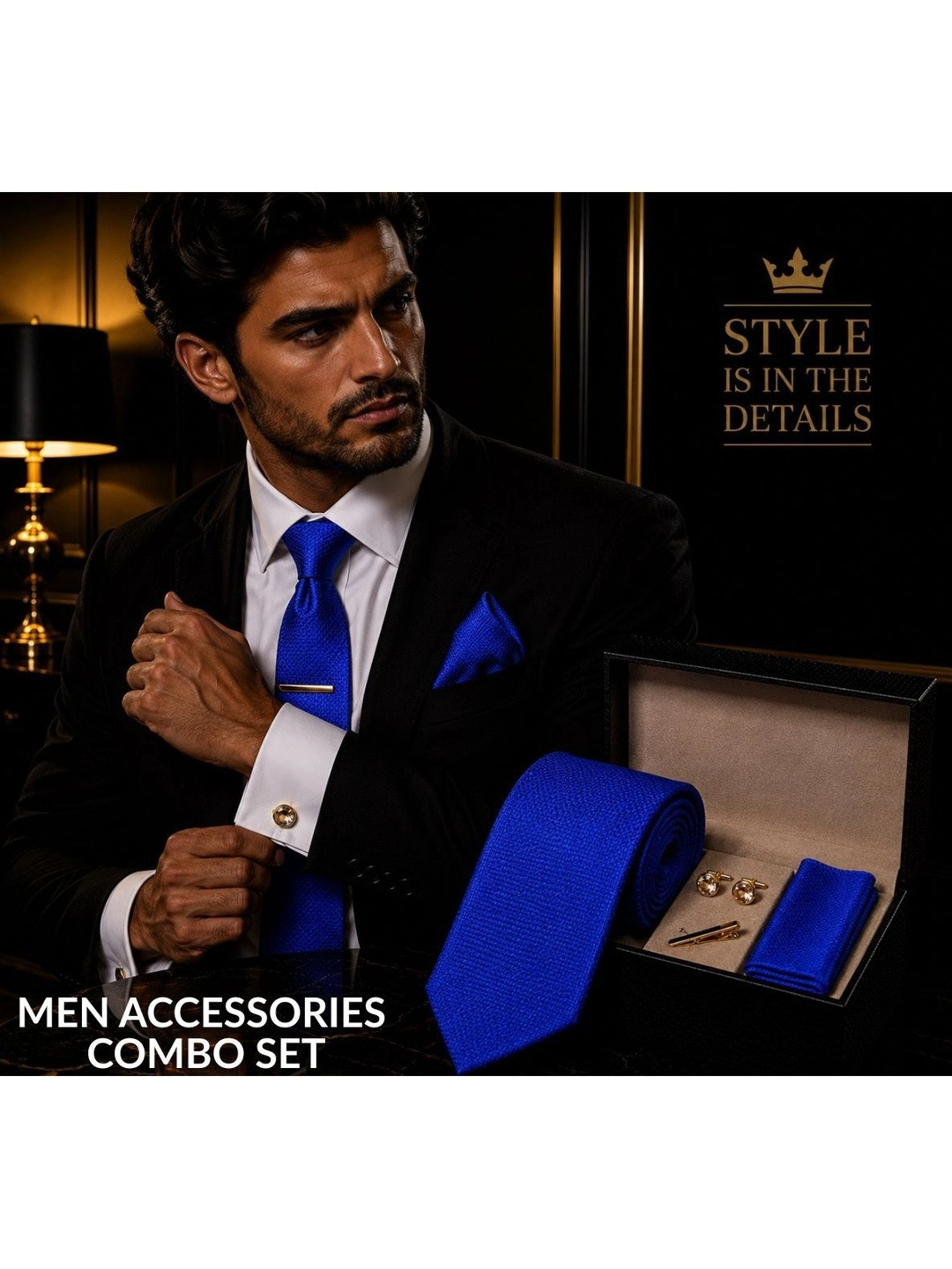 ZITTI Men Standard Tie & Cufflinks