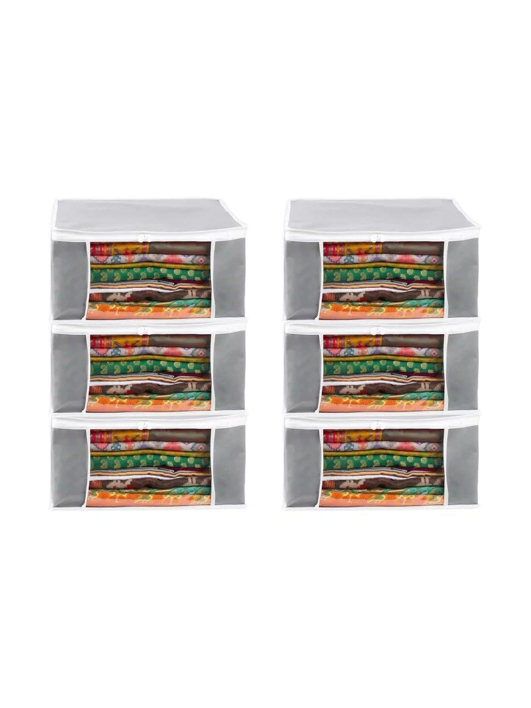 AARON INC Grey Set of 6 Reusable Sweater Bag Organisers