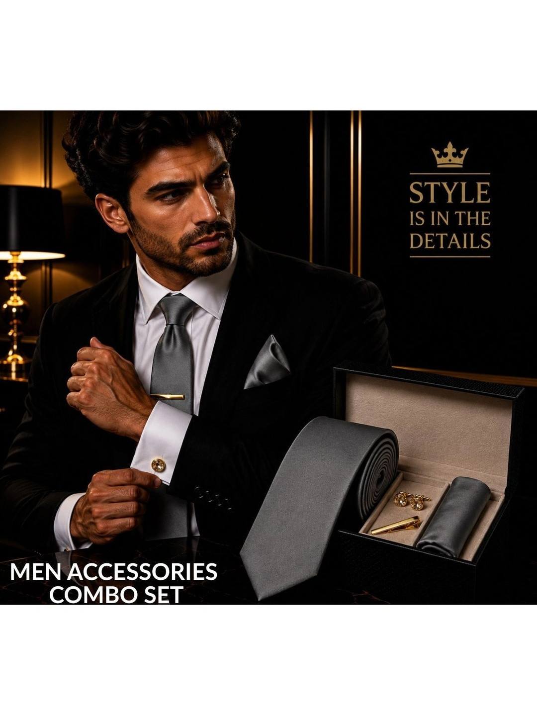 ZITTI Men Standard Tie & Cufflinks