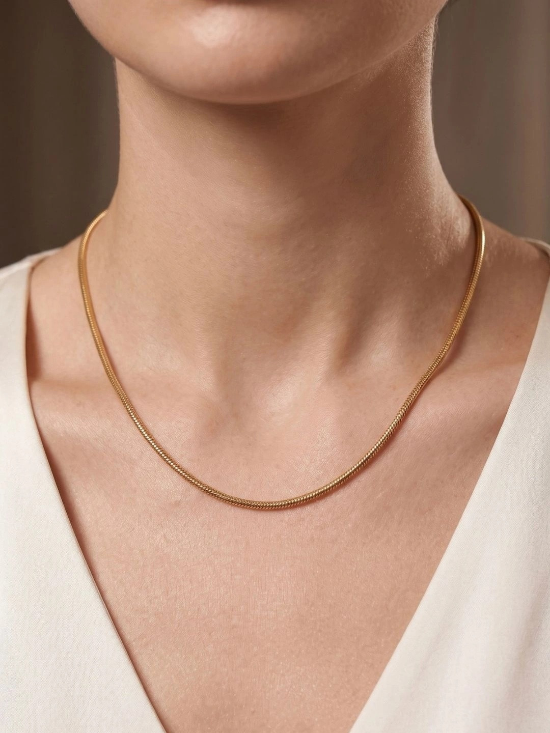 PEACHY LOVE Stainless Steel 18K Gold Plated Anti Tarnish Necklace