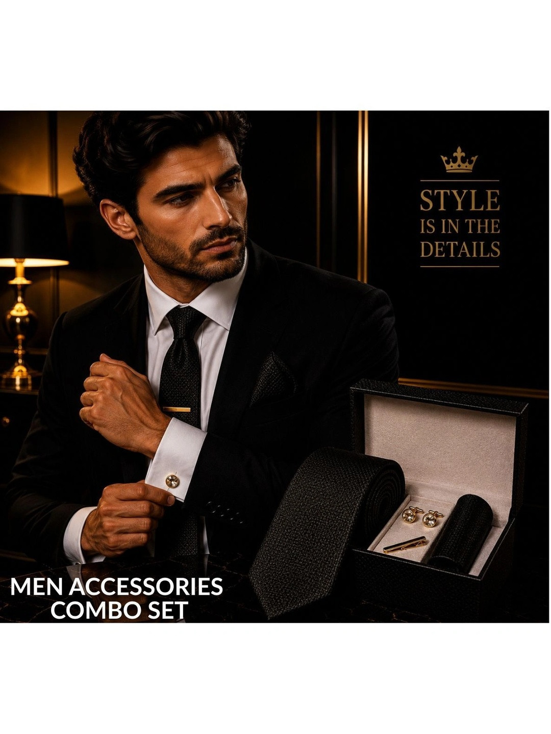ZITTI Men Standard Tie & Cufflinks
