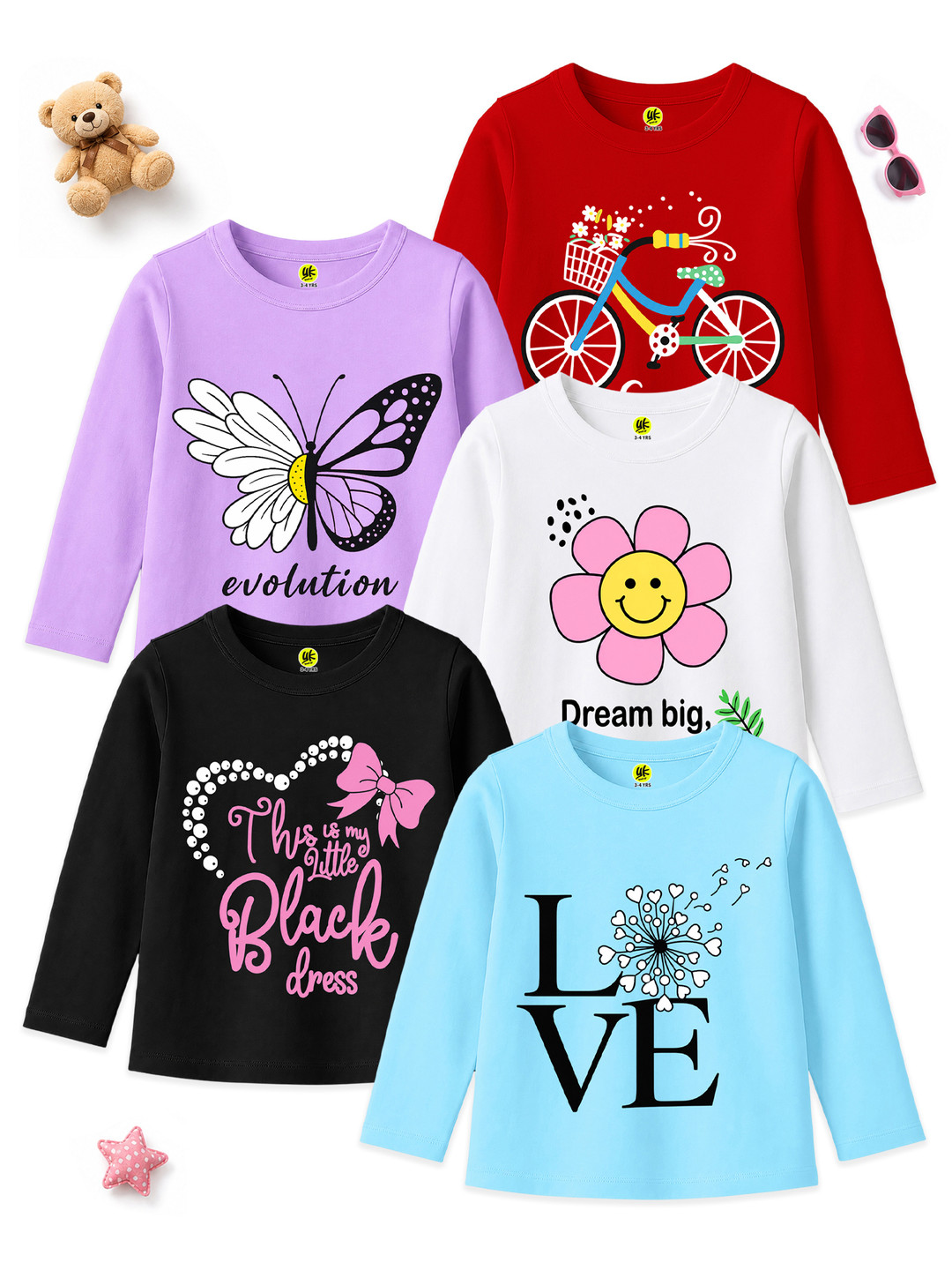 YK Girls 5 Printed T-shirt