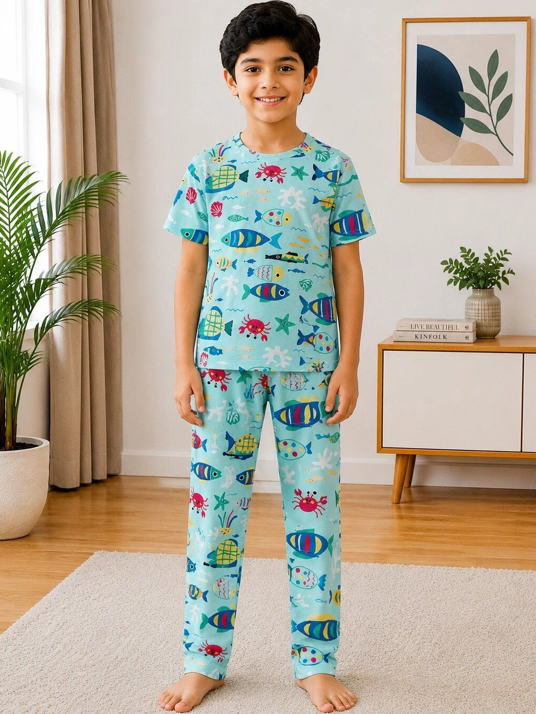 SKIIN BY TIBER Boys Printed Night suit