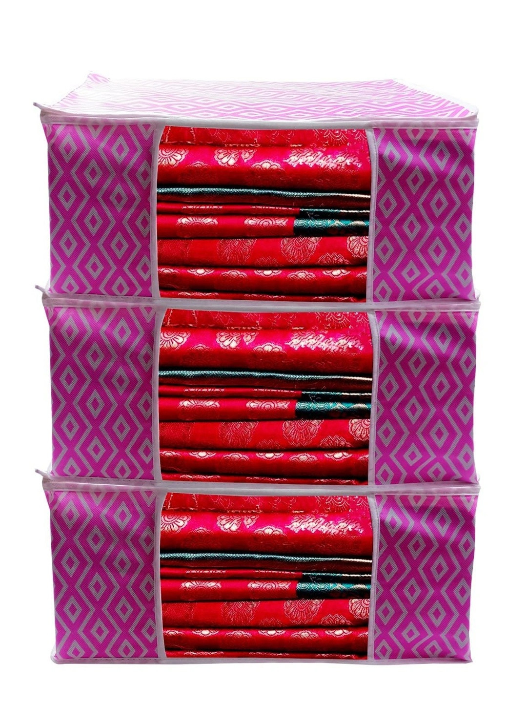 AARON INC Pink Set of 3 Reusable Multi-Utility Organisers