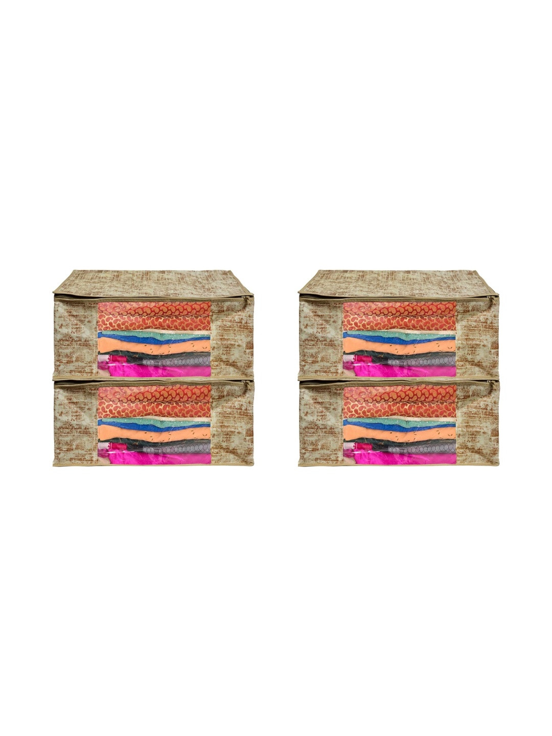 AARON INC Beige Set of 4 Reusable Multi-Utility Organisers