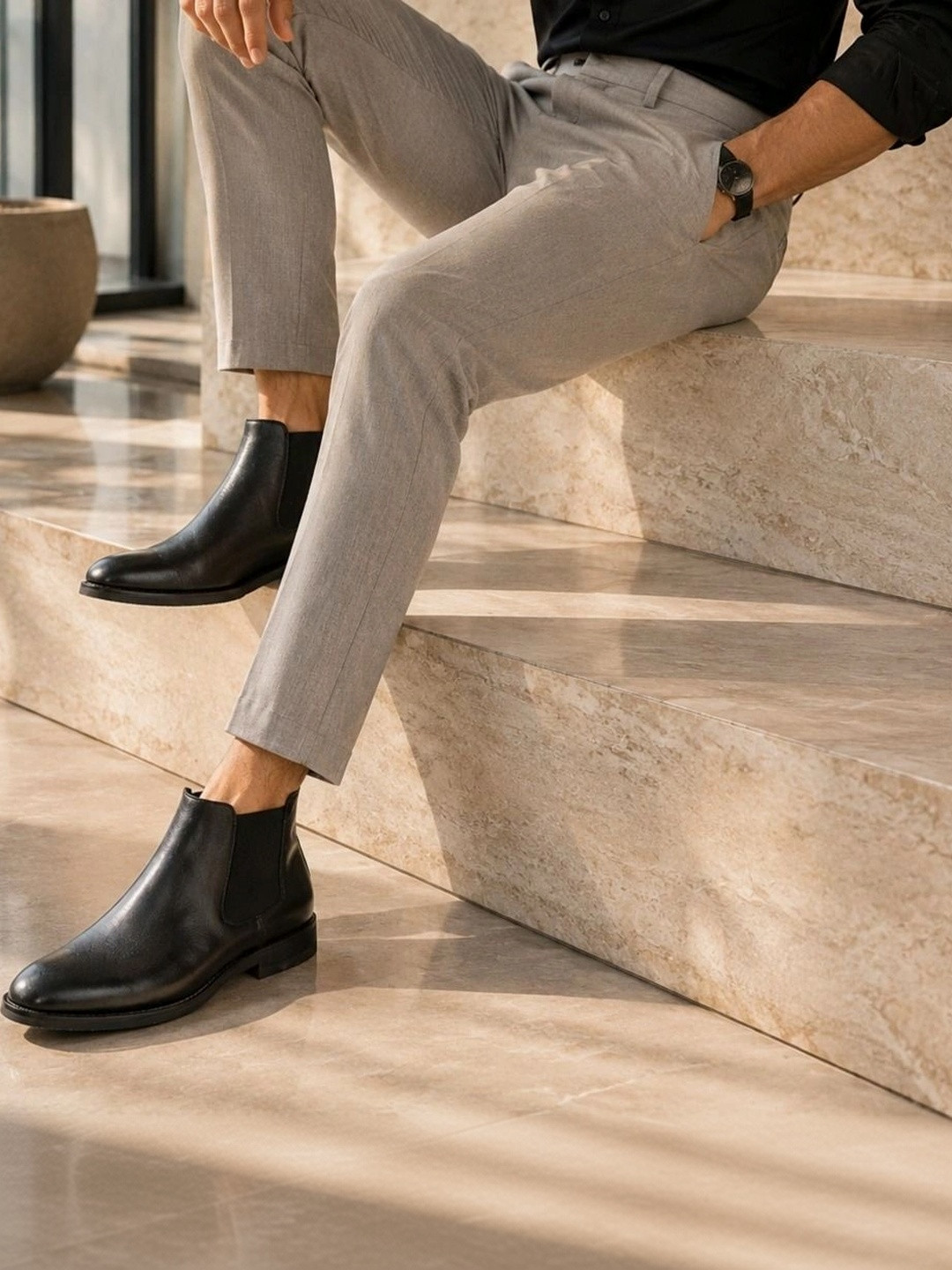 MICHAEL ANGELO Men Synthetic Chelsea Boots