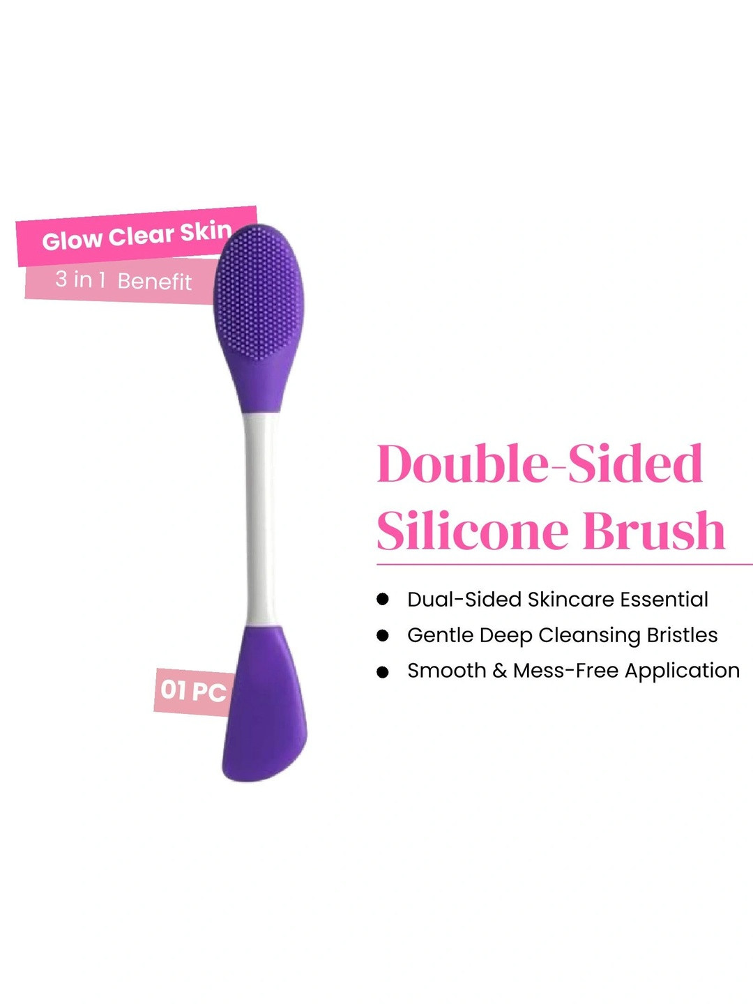 Rhe Cosmetics Face Mask Applicator & Face Wash Double Sided Brush