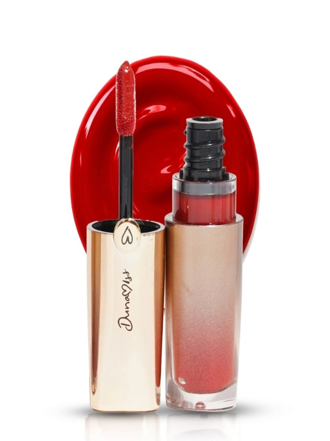 Dunamiss Cosmetics Glossy & Long Lasting Lip Oil- 3.8 ml- Ramona- Crismsom Red Kiss