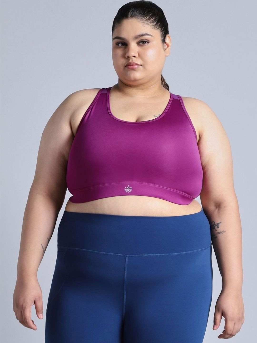 CULT Women's Pink Racerback with Hook High Support Plus Size Sports Bra