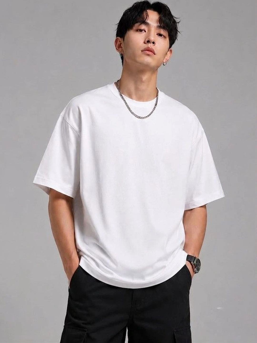 9TUNKI Men Pure Cotton T-shirt
