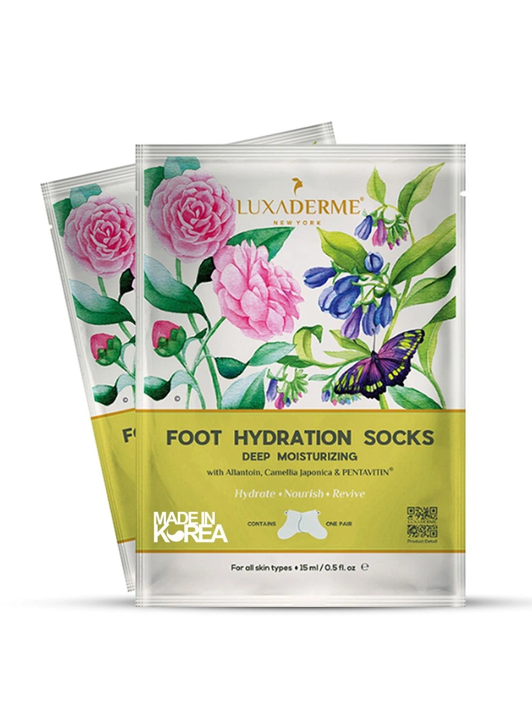 LuxaDerme Set Of 2 Foot Hydration Socks - 15ml Each