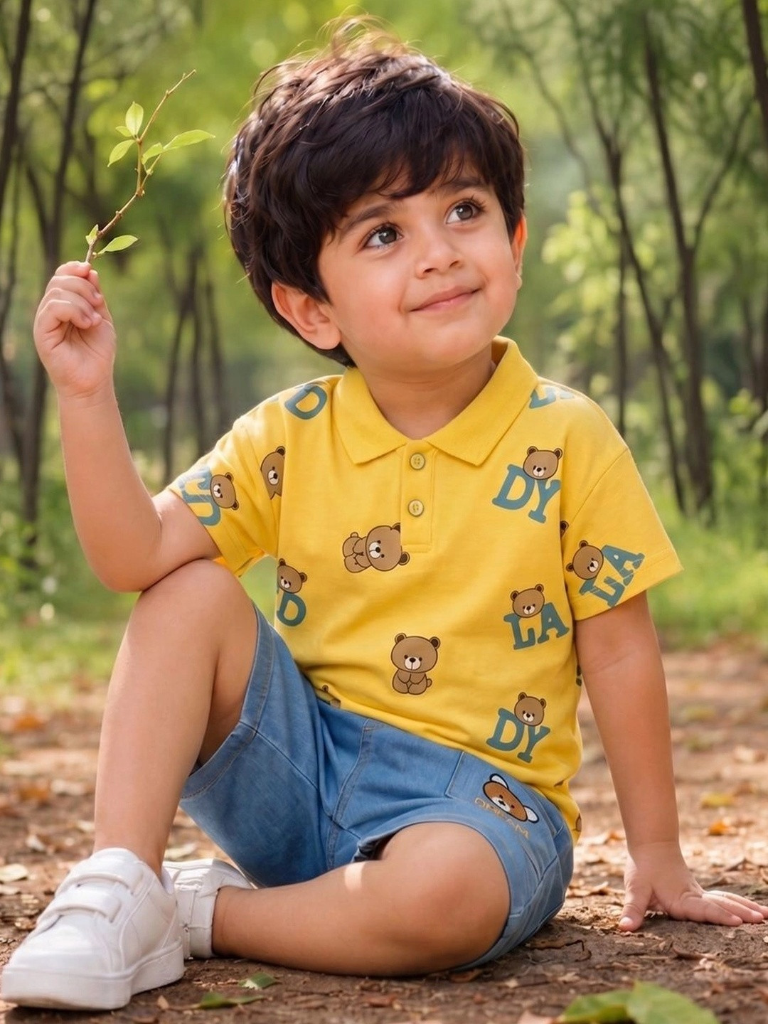 KIDDOLO Boys Printed T-shirt with Shorts