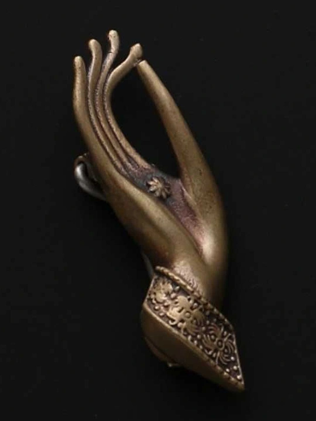 COSA NOSTRAA Men Antique Gold Blessing Hand Brass Brooch