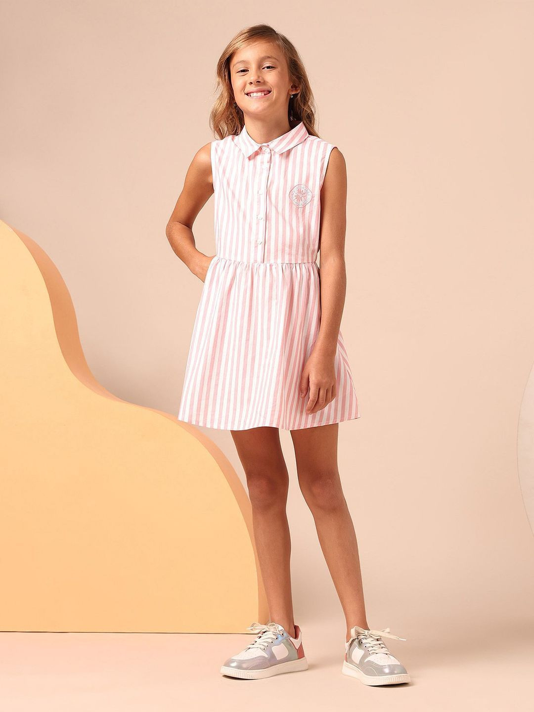U.S. Polo Assn. Kids Striped Fit & Flare Mini Dress