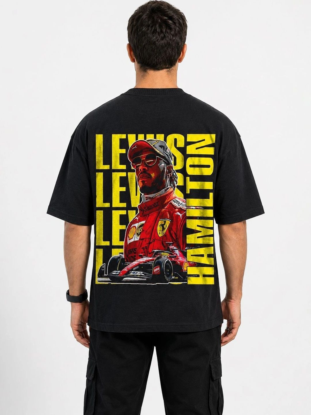 Callibr15 Scuderia Ferrari Hamilton Formula 1 Printed T-shirt