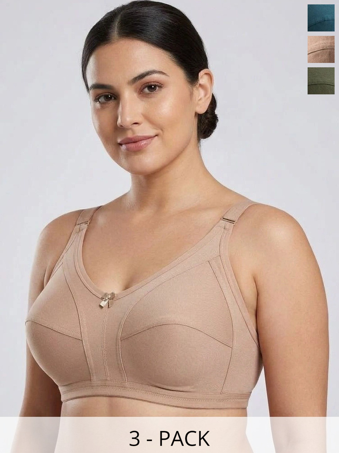 Fanzoh Women Pack of 3 Bra Full Coverage