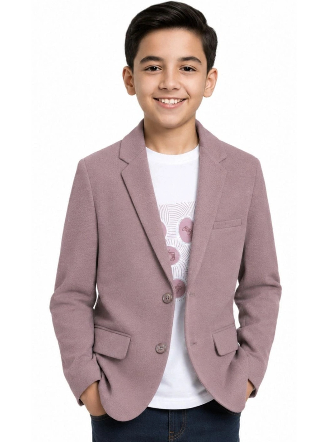 CHARCHIT Boys Full Sleeves Blazers With T-Shirt
