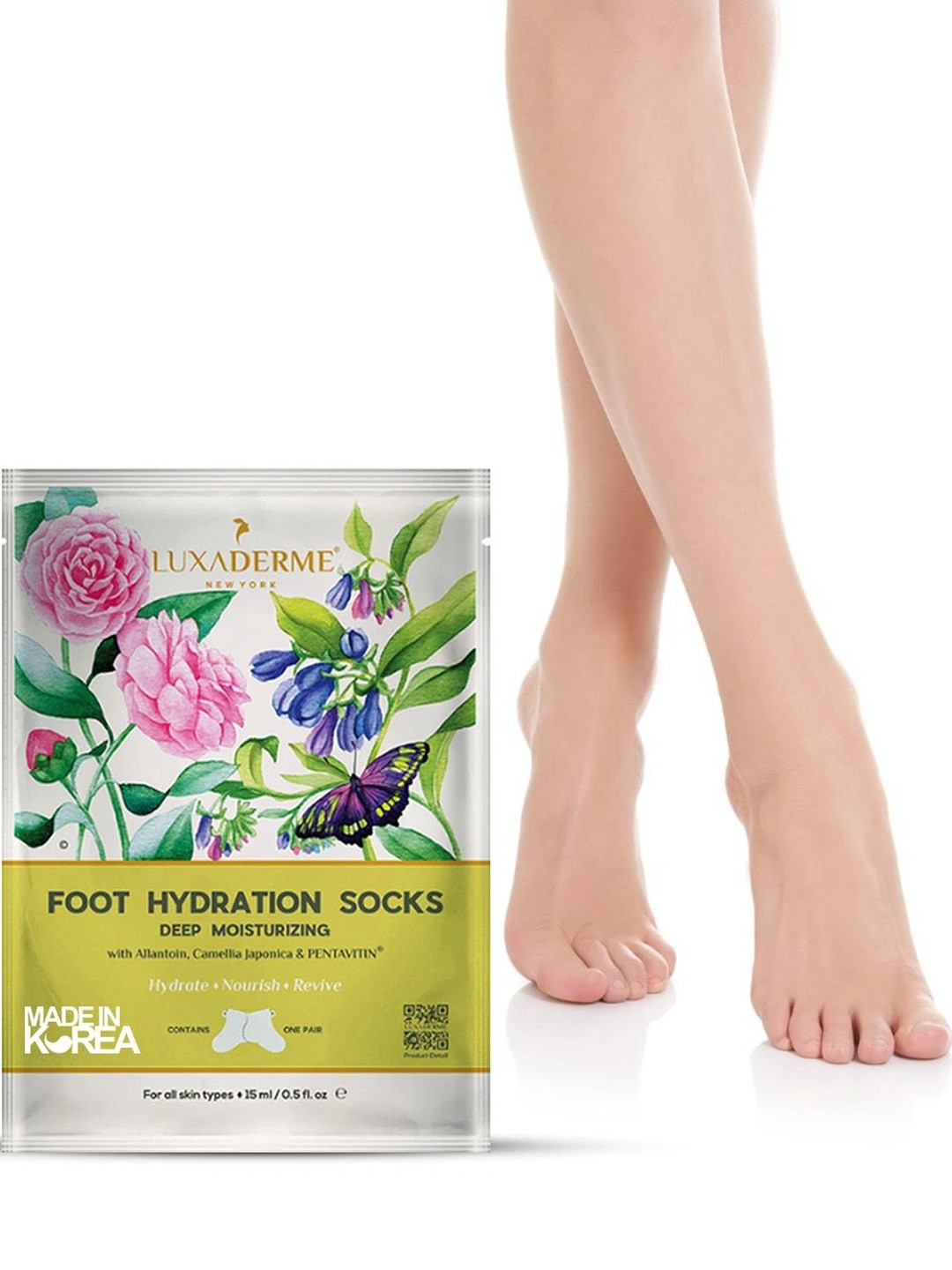 LuxaDerme Foot Hydration Socks For Deep Moisturizing - 15ml