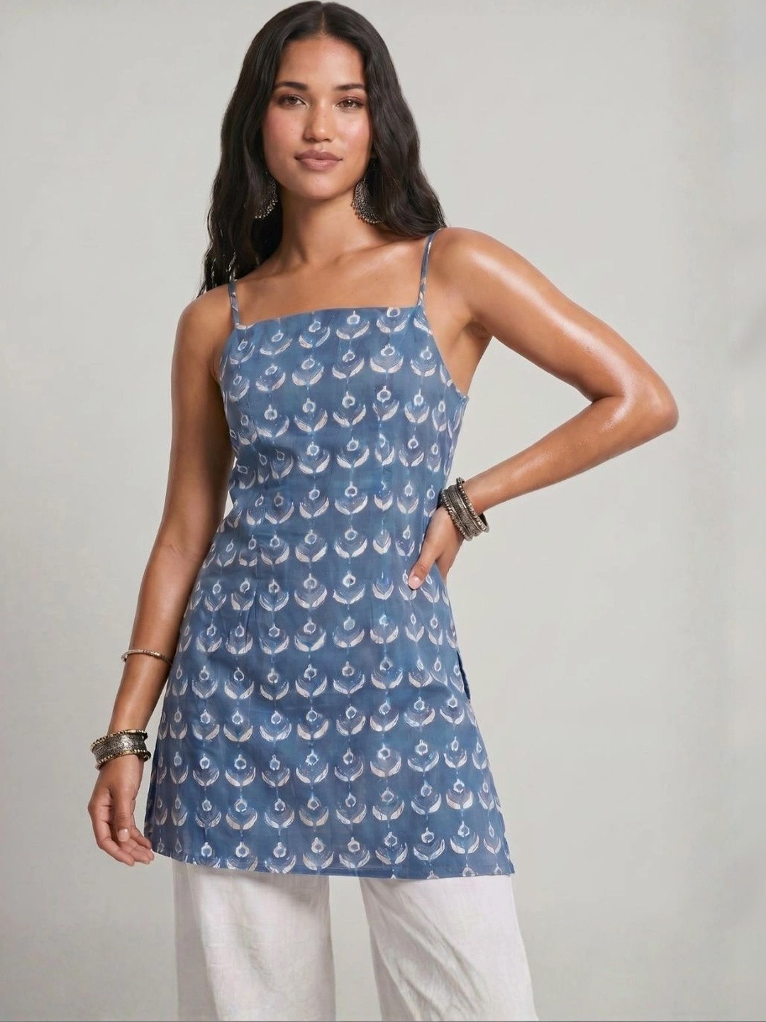 NISHORAMA Ethnic Motifs Printed Pure Cotton Kurti