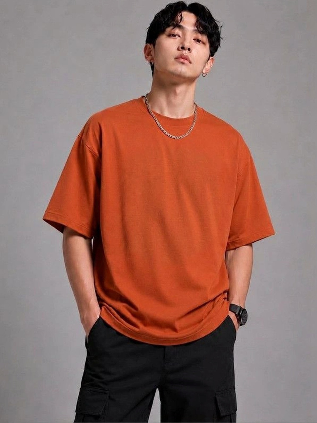 9TUNKI Men Pure Cotton T-shirt