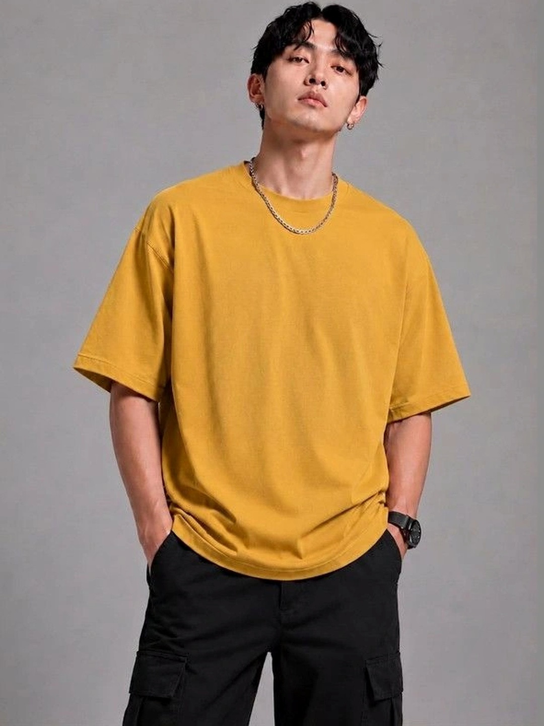 9TUNKI Men Pure Cotton T-shirt