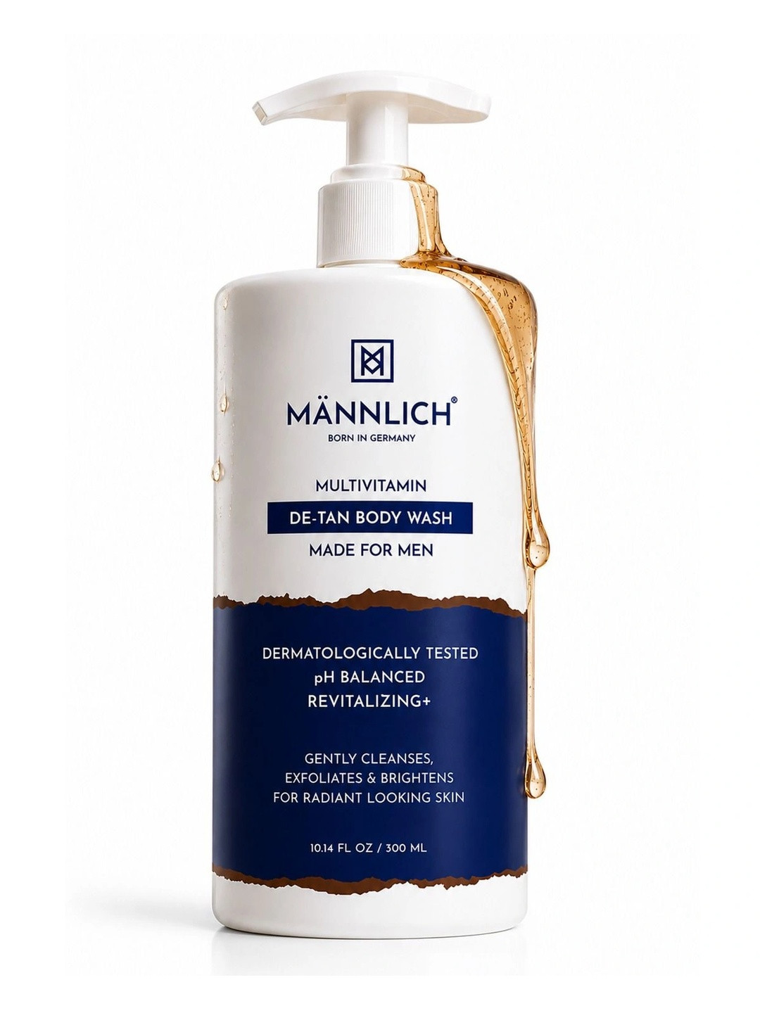 Mannlich Multivitamin DeTan & Detox Body Wash with 2% Kojic Acid & 5% Niacinamide - 300 ml