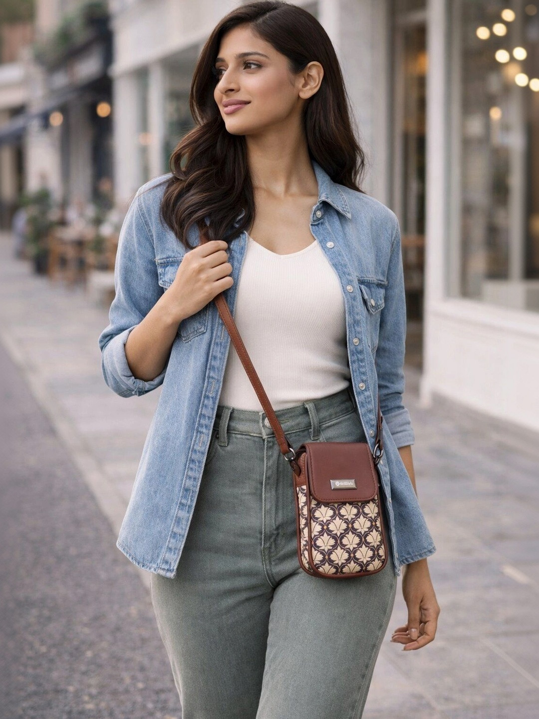 Sibia Bags Floral Printed Leather Sling Bag