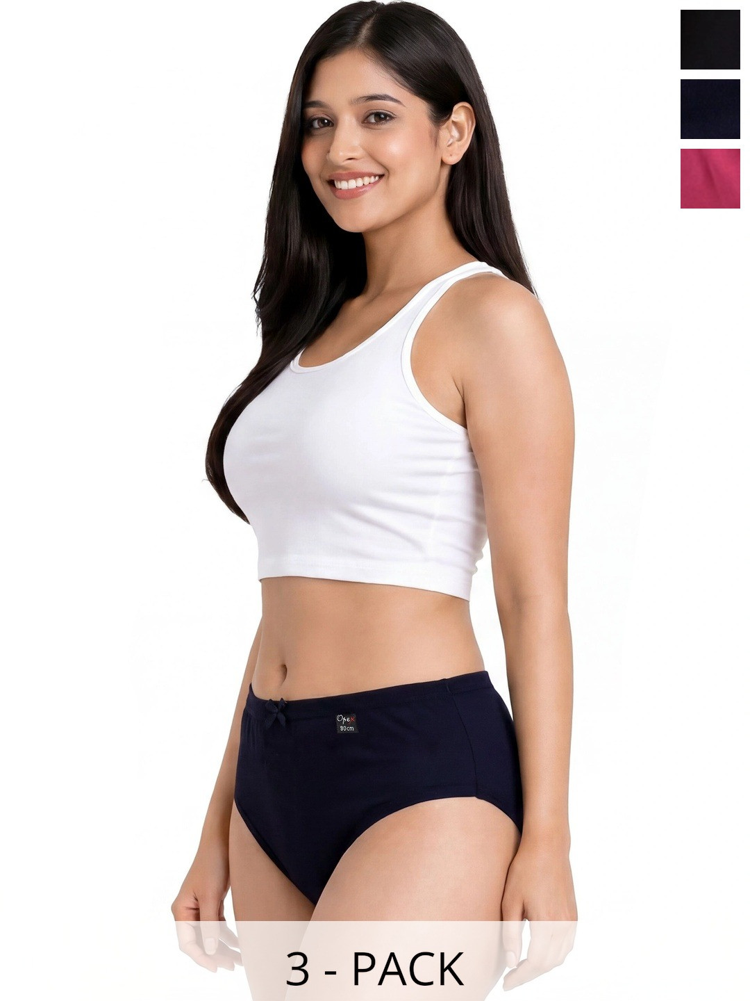 OPEX Women's Cotton Spandex Dream Panty Innerwear Combo Briefs (Pack of 3)