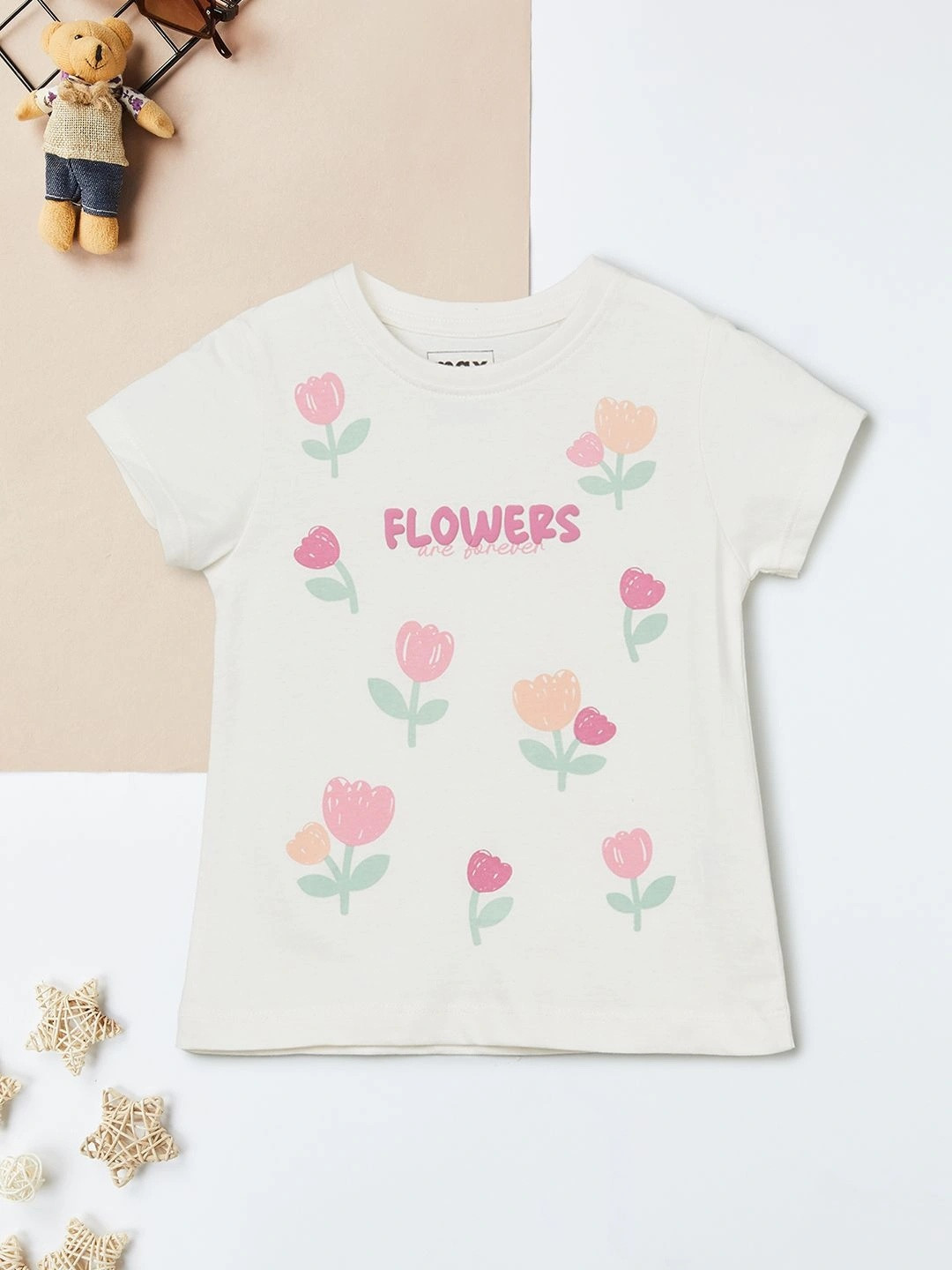 max Girls Floral Printed T-shirt