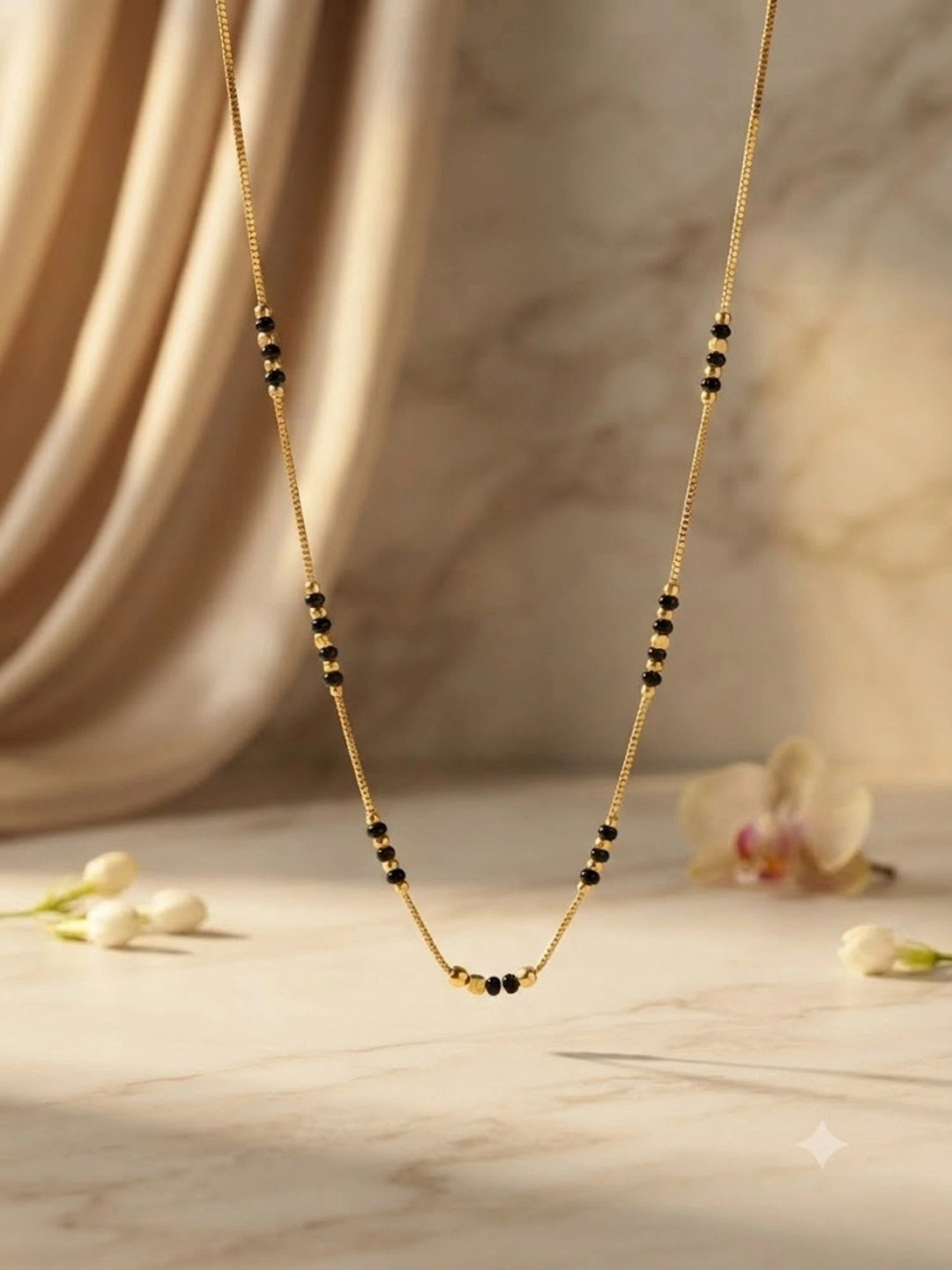 SHREE APPEARAL Gold-Plated Artificial Stones Mangalsutra
