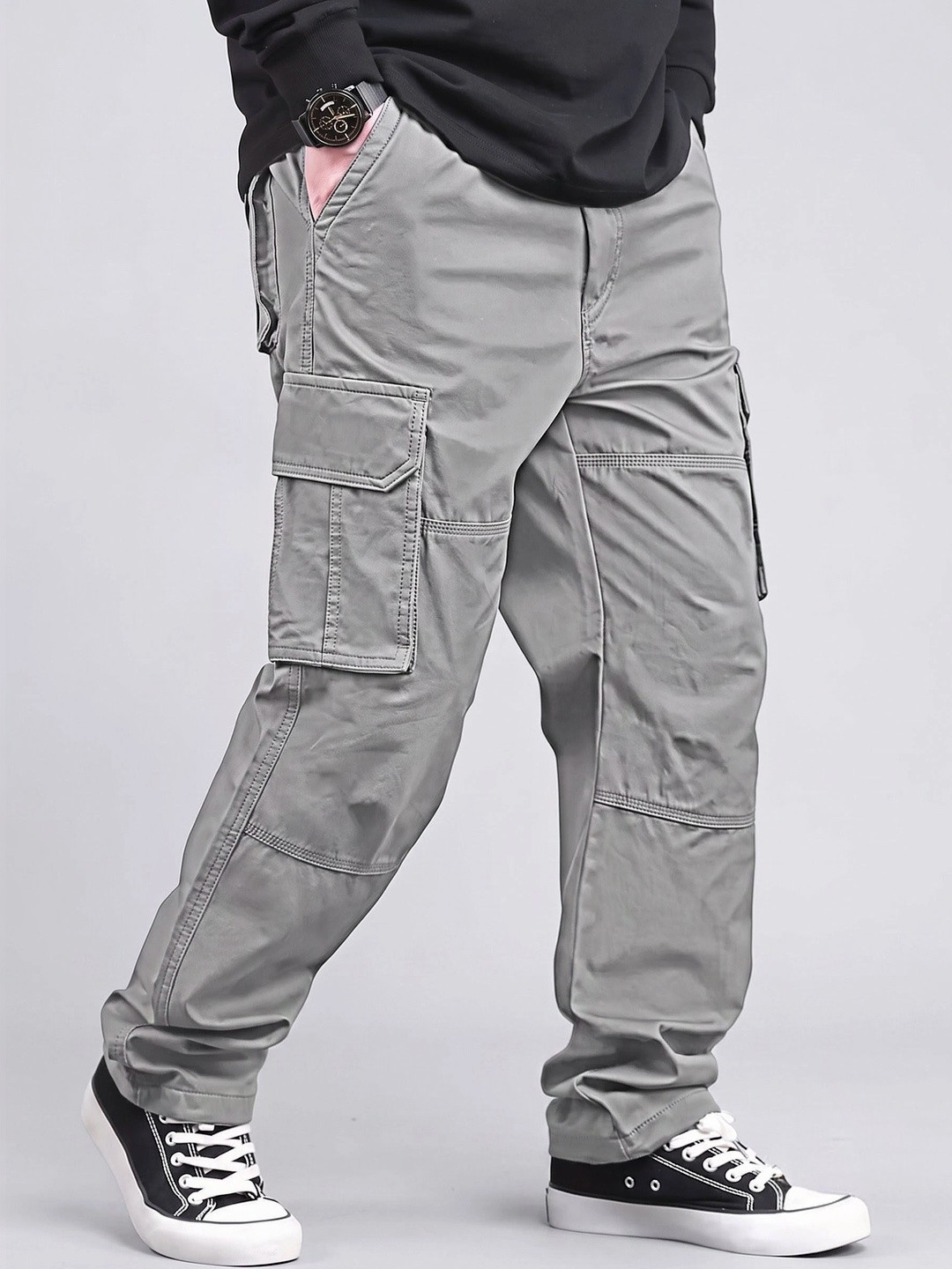 Mast & Harbour Men Classic Loose Fit Cargos Trousers