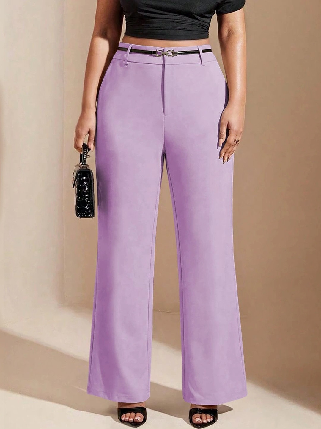 TOOCHKI Women Relaxed Straight Leg High-Rise Easy Wash Trousers