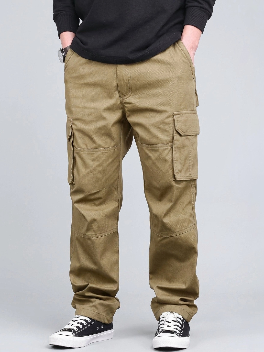 Mast & Harbour Men Classic Loose Fit Cargos Trousers