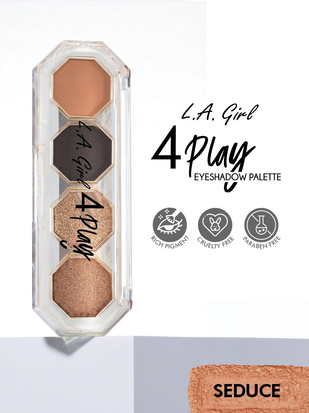 L.A. Girl 4Play Highly-Pigmented Eyeshadow Palette - Seduce