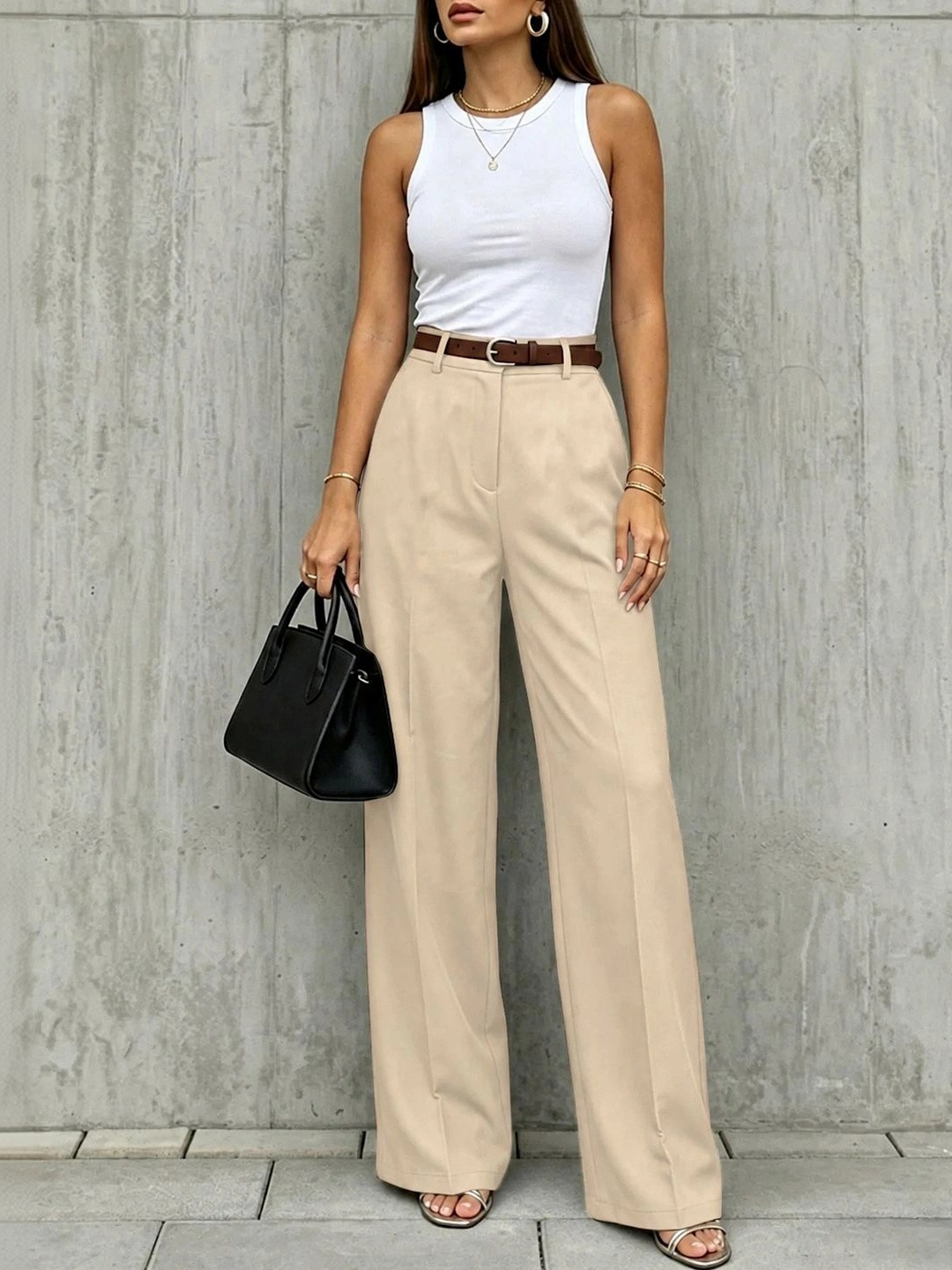 Mast & Harbour Women High-Rise Trousers