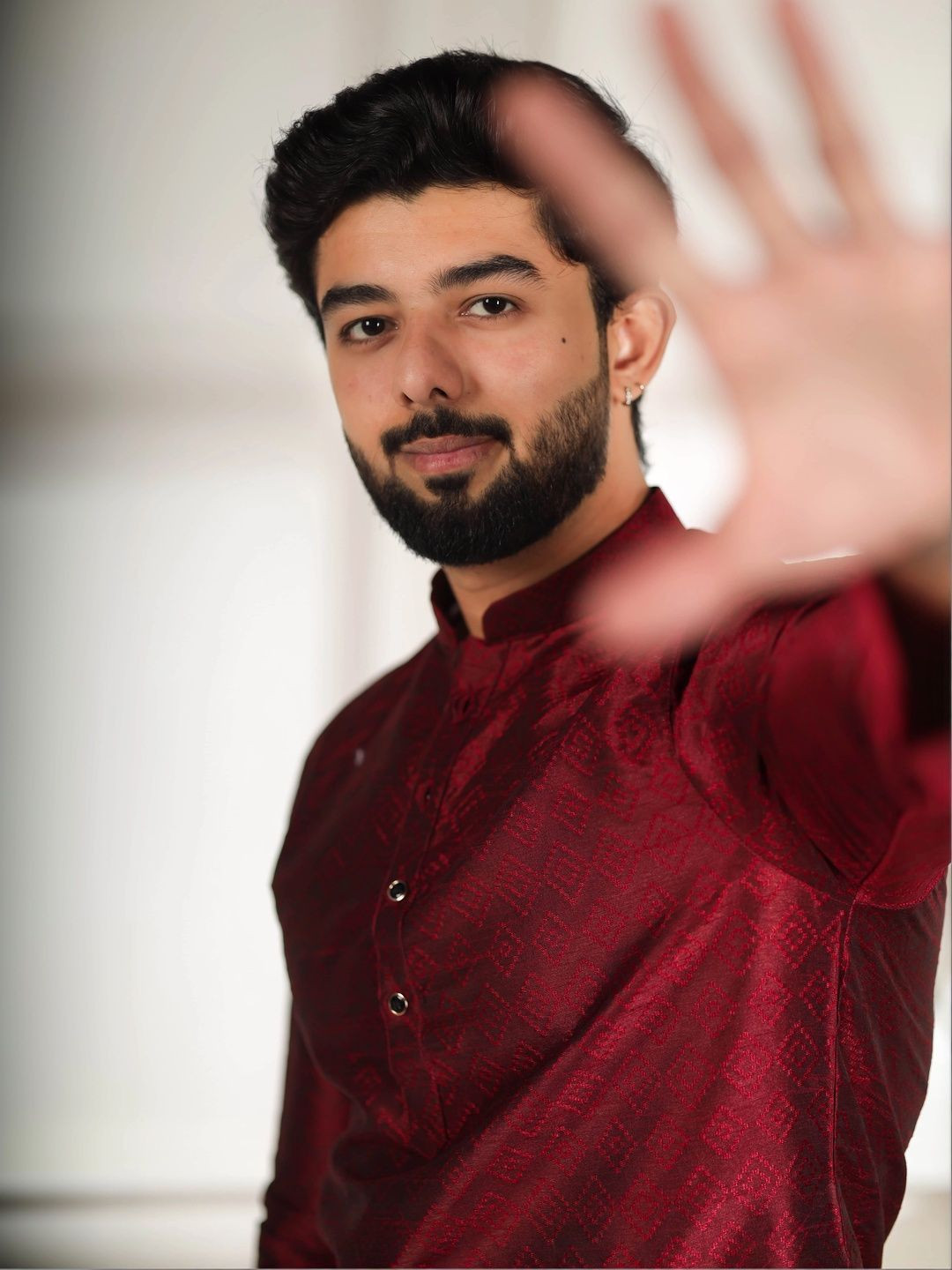 Koshin Men Woven Design Art Silk Kurtas
